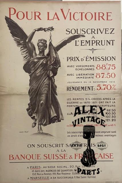 AFFICHE ¨Pour la Victoire – Banque Suisse & Française¨