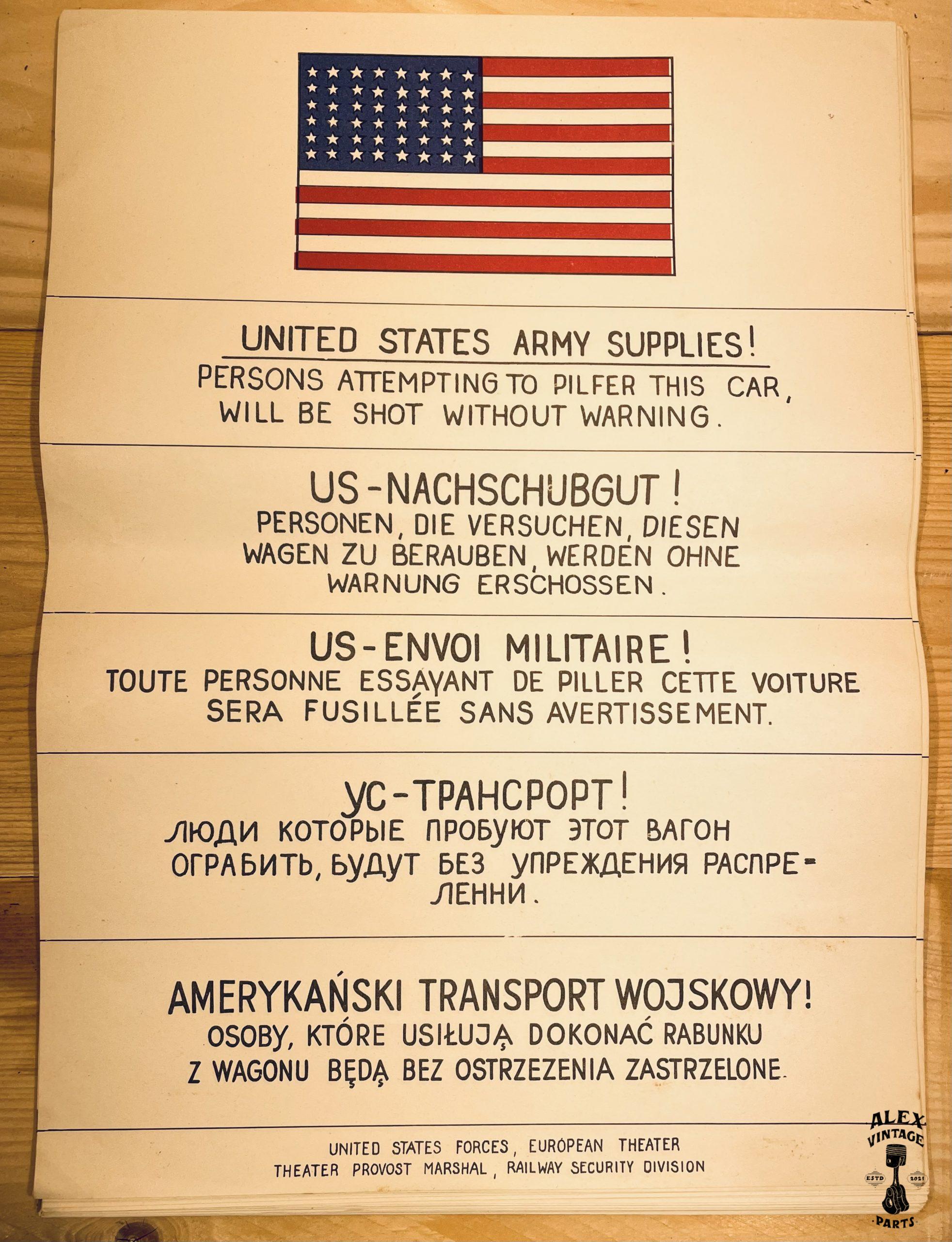 Affiche ¨US-ENVOI MILITAIRE¨ originale ww2