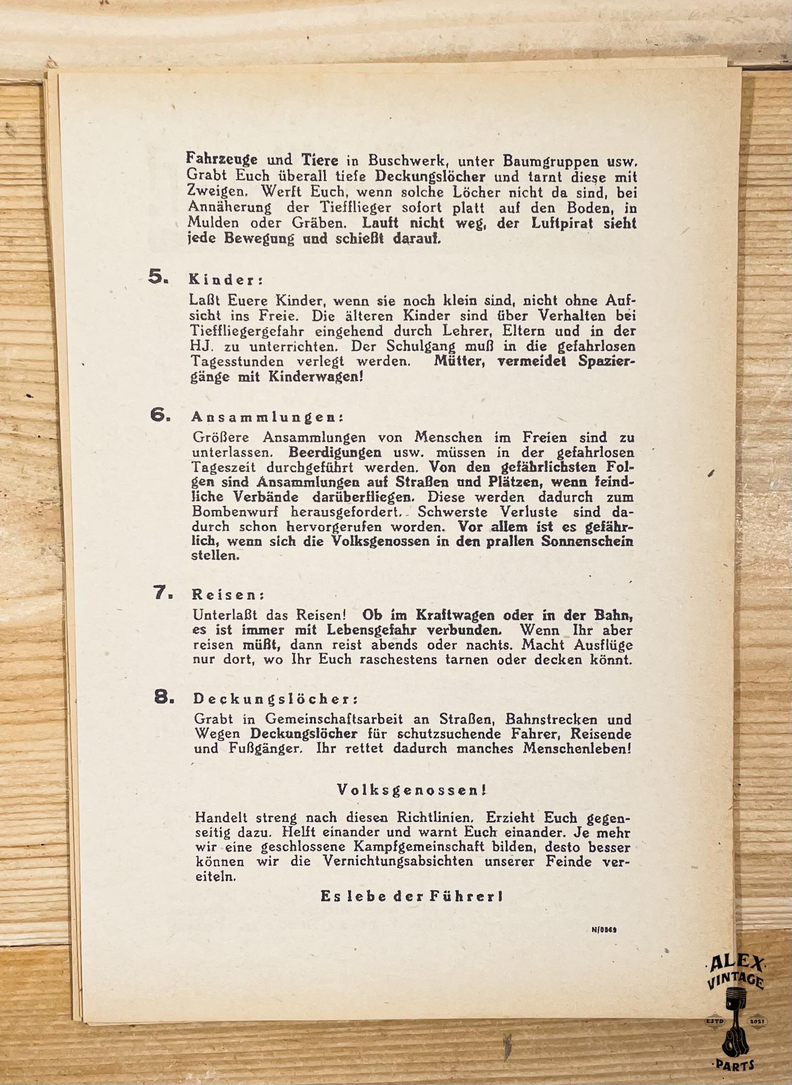 Tract Allemand pour prévenir des bombardements