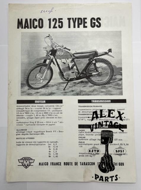 Affichette MAICO 125 GS