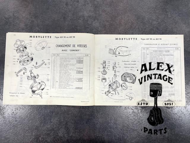 Catalogue pièce motobécane motoconfort mobylette AU98 C98