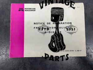 Notice de réparation frein hydraulique à disque