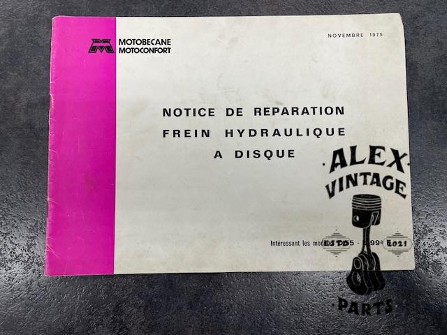 Notice de réparation frein hydraulique à disque