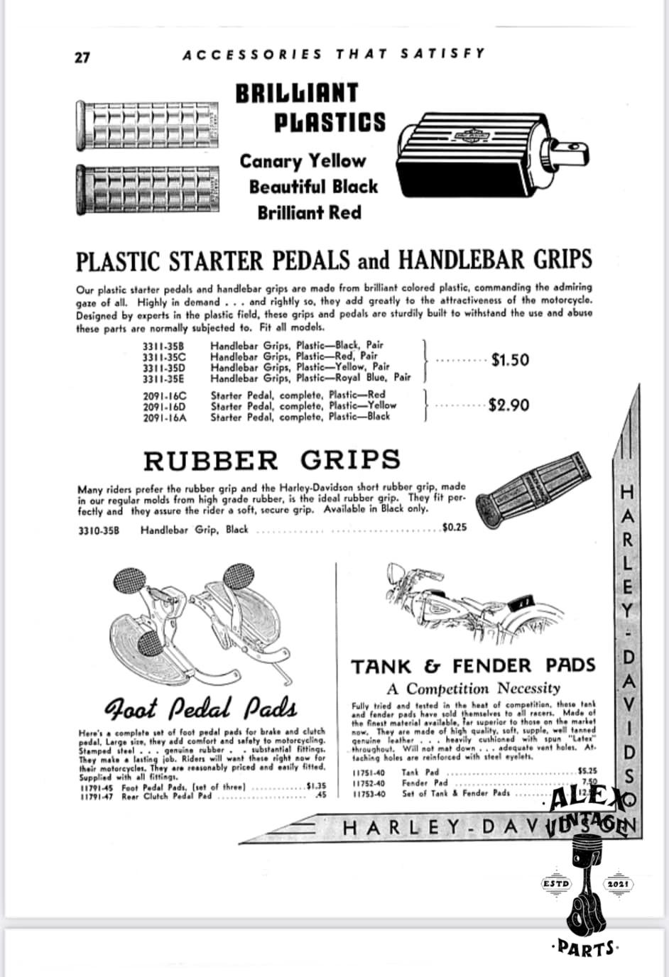 Pédale de kick NOS Harley-Davidson